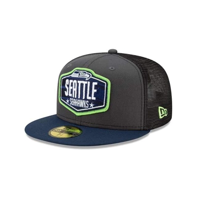 Grey Seattle Seahawks Hat - New Era NFL NFL Draft 59FIFTY Fitted Caps USA8195406